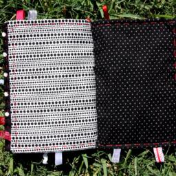 High-Contrast Black & White Baby Book Sensory Crinkle Toy With Red Tags - thumbnail 3
