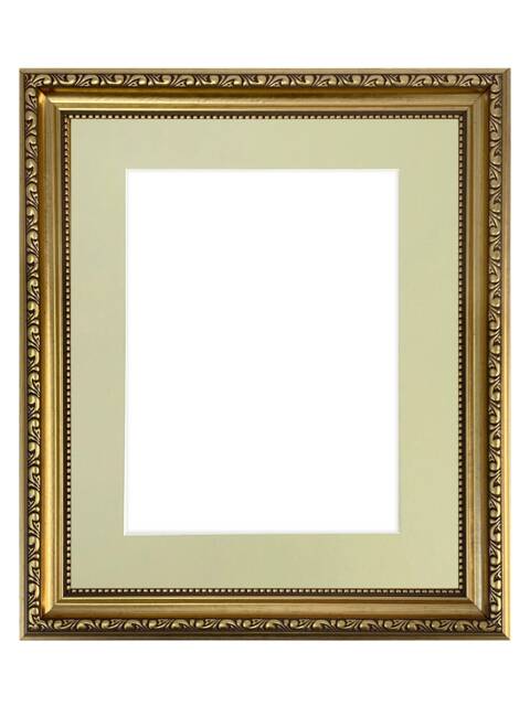 Shabby Chic Gold Picture Frame With Light Grey Mount - image 1
