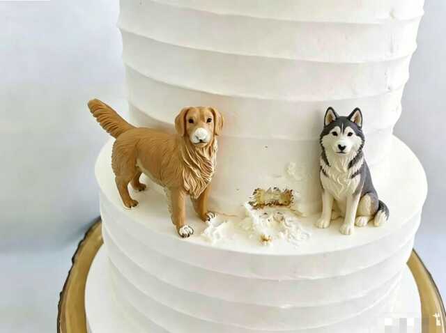 Personalized Pet Cake Topper, Polymer Clay Dog Figurine, Anniversary Gift - image 1