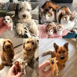 Personalized Pet Cake Topper, Polymer Clay Dog Figurine, Anniversary Gift - thumbnail 3