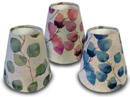 Botanical Candle Clip Lampshade, Light Shade, Set Of Shades, Teal Clip, Green Pink Shade - thumbnail 1