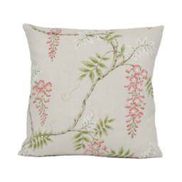 Colefax & Fowler - Grayshott Pink/Green Graceful Trailing Wisteria Designer Cushion Cover Handmade Throw Pillow Luxury Home Decor - thumbnail 2