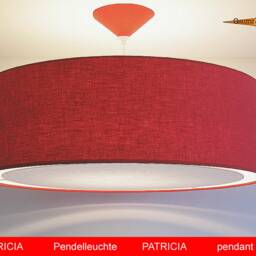 Red Lamp Patricia ?? 50 cm Of Linen With Light Edge Diffuser - thumbnail 2