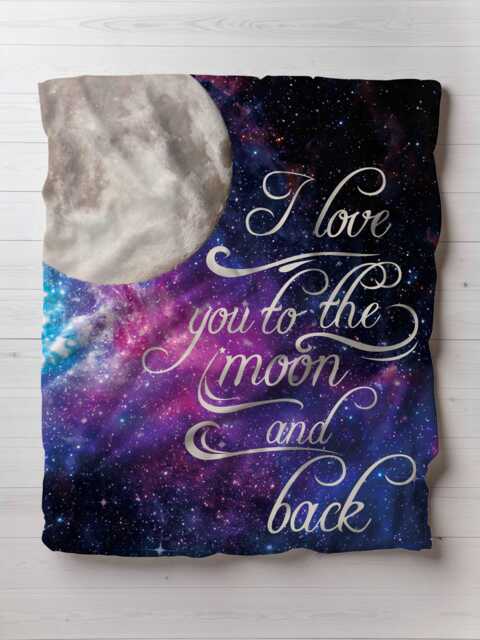 Love You To The Moon & Back Fleece Throw Blanket