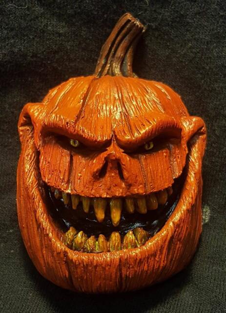 Evil Pumpkin Sculpted Magnet Hand Painted - image 1