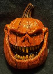 Evil Pumpkin Sculpted Magnet Hand Painted