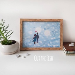Couple in Love Print - 3 Different Sizes - Valentine's Day Gifts Gift For Him Art - thumbnail 2