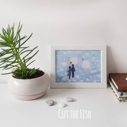 Couple in Love Print - 3 Different Sizes - Valentine's Day Gifts Gift For Him Art - thumbnail 3