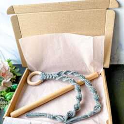 Grey Macrame Toilet Roll Holder, Boho Bathroom Wall Hanging, Minimalist Bath Accessory, Cotton Rope Loo Paper Hanger, Farmhouse Storage - thumbnail 4