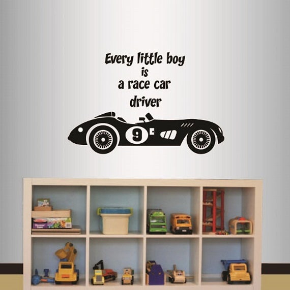 In-Style Decals Wall Vinyl Decal Decor Art Sticker Every Little Boy Race Car Driver Quote Retro Sports Racing Kids Nursery Design 549 - image 1