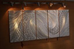 Abstract Metal Wall Art Sculpture Modern 3D Painting, Indoor Outdoor Decor - thumbnail 1