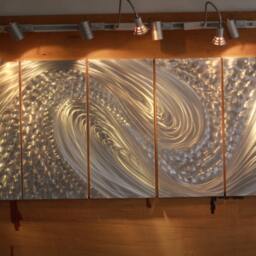 Abstract Metal Wall Art Sculpture Modern 3D Painting, Indoor Outdoor Decor - thumbnail 2