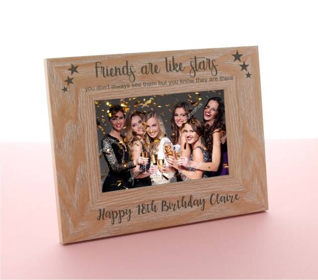 Engraved Wooden Photo Frame Personalised Birthday Gift, Friends Gift - image 1