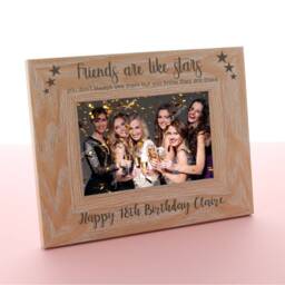 Engraved Wooden Photo Frame Personalised Birthday Gift, Friends Gift - thumbnail 2