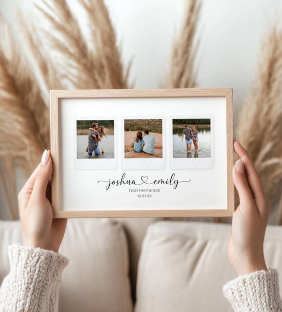 Personalised Valentines Day Photo Print. Our First Gift. Couple Poster. Custom Wall Art. Gifts For Her - image 1