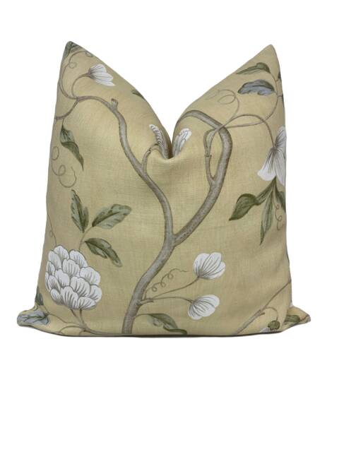 Colefax & Fowler Snowtree Yellow Leonora Collection Cushion Cover Pillow Double Sided - image 1