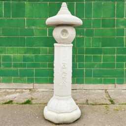 Concrete White Pagoda Statue Stone Garden Lantern Figurine Outdoor Zen Decor Cement Yard Ornament Japanese Style Sculpture Christmas Gift - thumbnail 3