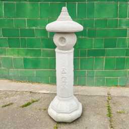 Concrete White Pagoda Statue Stone Garden Lantern Figurine Outdoor Zen Decor Cement Yard Ornament Japanese Style Sculpture Christmas Gift - thumbnail 1