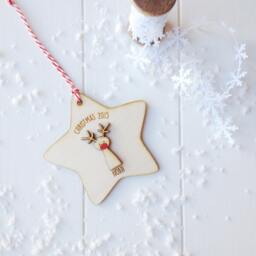 Rudolf Christmas Tree Decoration - Personalised Tree Decoration Keepsake Christmas