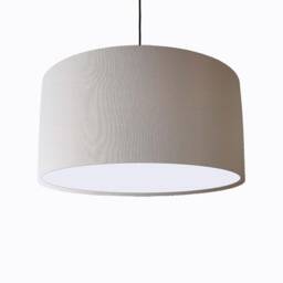 Light Grey Lampshade in Cotton With White Lining - thumbnail 1