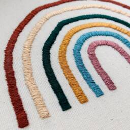 Custom Color Rainbow Embroidery Hoop Handmade Nursery Wall Art - thumbnail 3