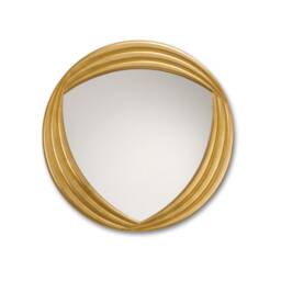 Modern Style Round Wall Mirror Gold Leaf ?? 80 cm - Made in Italy Golden Entryway Circle Mirror Italian Home Design Item # 5094 - thumbnail 2
