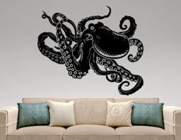 Octopus Wall Decal Tentacles Sprut Vinyl Sticker Ocean Animal Mural Sea Art Living Room Decor Window Removable 1Eosnj - thumbnail 1