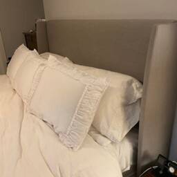 Linen Euro Pillow Shams- Standard Queen King Body 26x26 20x26 20x36 - Ruched Bedding Shabby Chic Decorative Ruffled Ivory White Gray - thumbnail 4