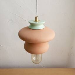 Terracotta Lamp, Pendant Ceramic Unique Lighting, Terra Cotta Hanging Light Fixture - thumbnail 3