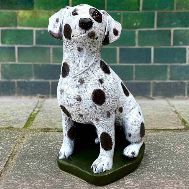 Concrete Dalmatian Dog Statue Garden Decor Handmade Outdoor Puppy Sculpture Memorial Cement Ornament Stone Spotted Yard Art Gift - image 1