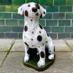 Concrete Dalmatian Dog Statue Garden Decor Handmade Outdoor Puppy Sculpture Memorial Cement Ornament Stone Spotted Yard Art Gift - thumbnail 4