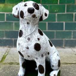 Concrete Dalmatian Dog Statue Garden Decor Handmade Outdoor Puppy Sculpture Memorial Cement Ornament Stone Spotted Yard Art Gift - thumbnail 2