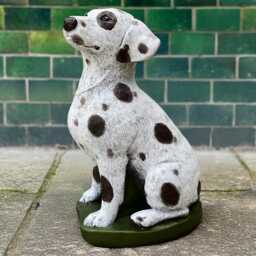 Concrete Dalmatian Dog Statue Garden Decor Handmade Outdoor Puppy Sculpture Memorial Cement Ornament Stone Spotted Yard Art Gift - thumbnail 3