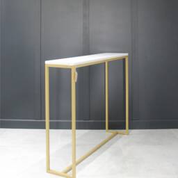 Console Table Mild Steel Framed Sideboard Radiator Cover With Stone Worktop - thumbnail 2