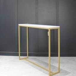 Console Table Mild Steel Framed Sideboard Radiator Cover With Stone Worktop - thumbnail 3