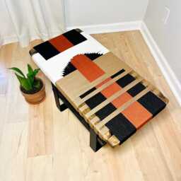 Hand-Woven Entryway Bench Mcm Style End Of Bed & Mudroom Seating - Custom-Made, Multiple Sizes - thumbnail 3