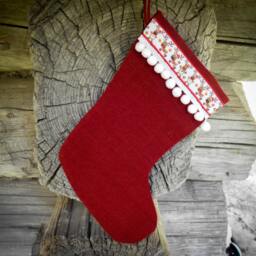 Christmas Stocking Gift Decor Holiday Personalized Burlap Ornament Scandinavian - thumbnail 3