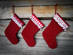 Christmas Stocking Gift Decor Holiday Personalized Burlap Ornament Scandinavian - thumbnail 1