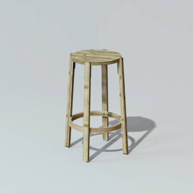 Minimal Bamboo Bar Stool Bohemian Kitchen & Living Room Seating - image 1