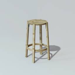 Minimal Bamboo Bar Stool Bohemian Kitchen & Living Room Seating - thumbnail 1