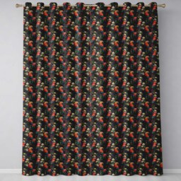 Colorful Macaw Parrot Jungle Leaves Seamless Pattern Readymade Eyelet Ring Top Thermal 100% Blackout Curtains - thumbnail 2