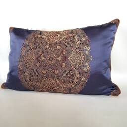 Rubelli Sherazade Silk Lampas Fabric Lumbar Throw Pillow Cushion Cover - Handmade in Italy - thumbnail 3
