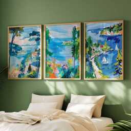 Set Of 3 Michigan Posters, Usa Great Lakes Scenic Prints Set, Landscape Detroit Wall Art, Urban Nature Decor Prints, Midwest Travel Gift - thumbnail 2