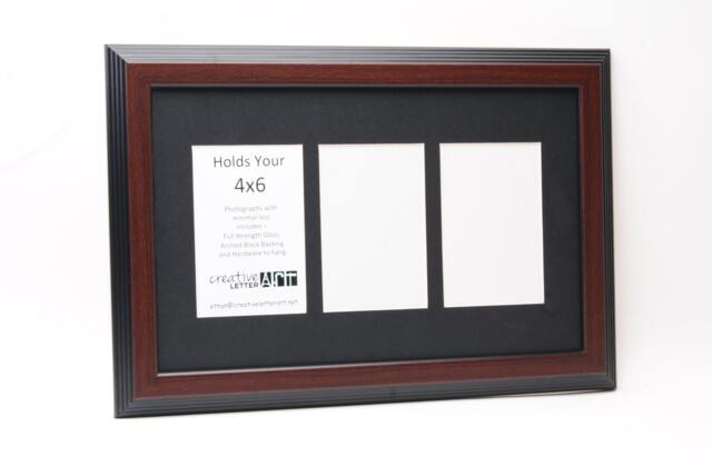 Mahogany 3 4 5 6 7 8 9 10 11 12 Opening Picture Frame With Mat To Hold 4x6 Photographs For A Name Sign, Wedding Collage, Plaque & Gifts - image 1