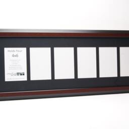 Mahogany 3 4 5 6 7 8 9 10 11 12 Opening Picture Frame With Mat To Hold 4x6 Photographs For A Name Sign, Wedding Collage, Plaque & Gifts - thumbnail 3