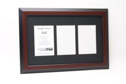 Mahogany 3 4 5 6 7 8 9 10 11 12 Opening Picture Frame With Mat To Hold 4x6 Photographs For A Name Sign, Wedding Collage, Plaque & Gifts - thumbnail 1