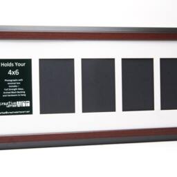 Mahogany 3 4 5 6 7 8 9 10 11 12 Opening Picture Frame With Mat To Hold 4x6 Photographs For A Name Sign, Wedding Collage, Plaque & Gifts - thumbnail 2