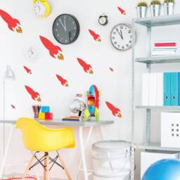 Rocket Wall Stencil Set Reusable Kids Room Decor - 5 Pcs - thumbnail 3