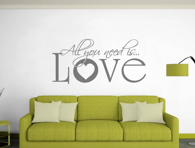 All You Need Is Love Wall Sticker, Romantic Art, Art Bedroom Decor, Decal, Living Room Decor - image 1