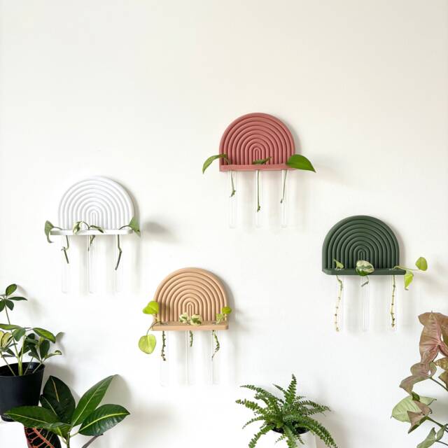 Propagation Station/Rainbow Wall Decor For Plant Cuttings Minimalist Boho Wall Planter - image 1